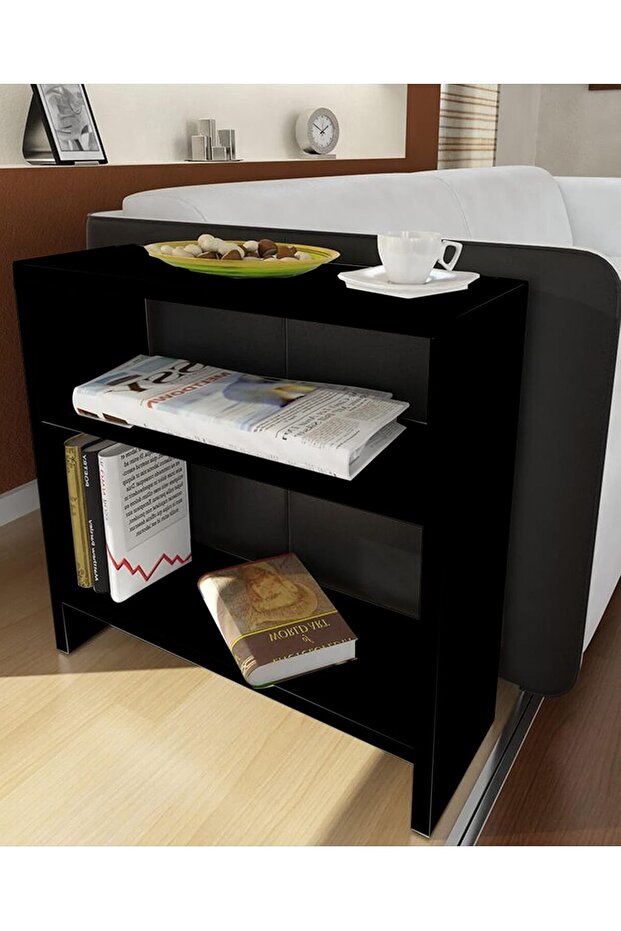 Side Table, End Table & Sofa Table – Black Finish Engineered Wood Design