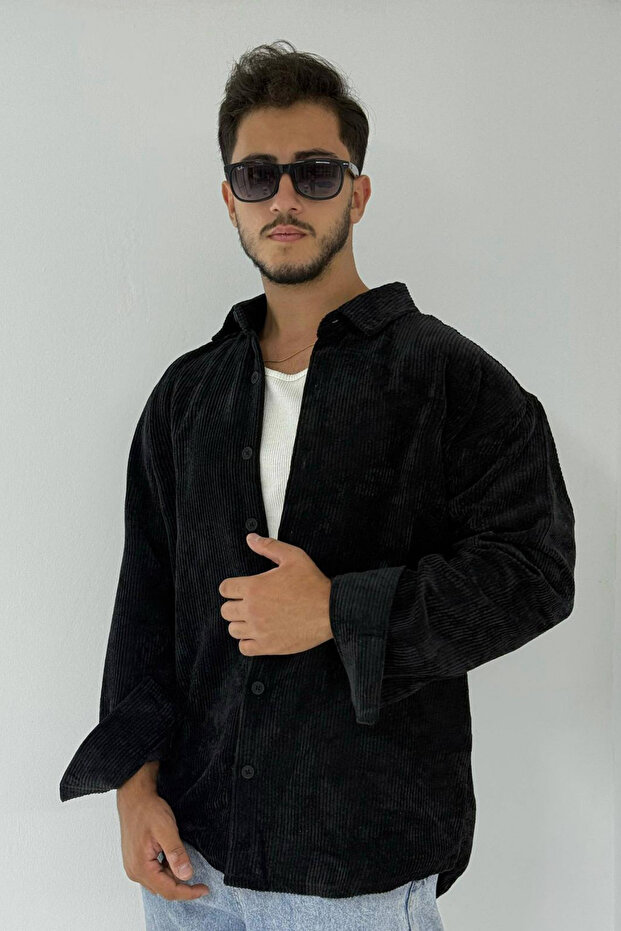 Men's Oversize Long Sleeve Corduroy Shirt