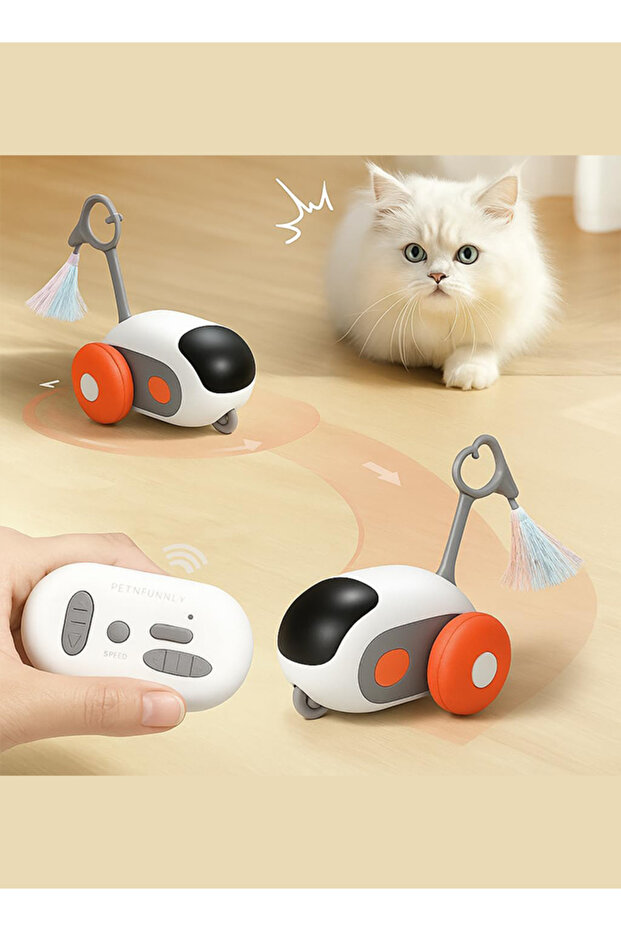Interactive Smart Cat Toy with Remote Control Rechargeable Automatic Obstacle Avoidance Robot - 4