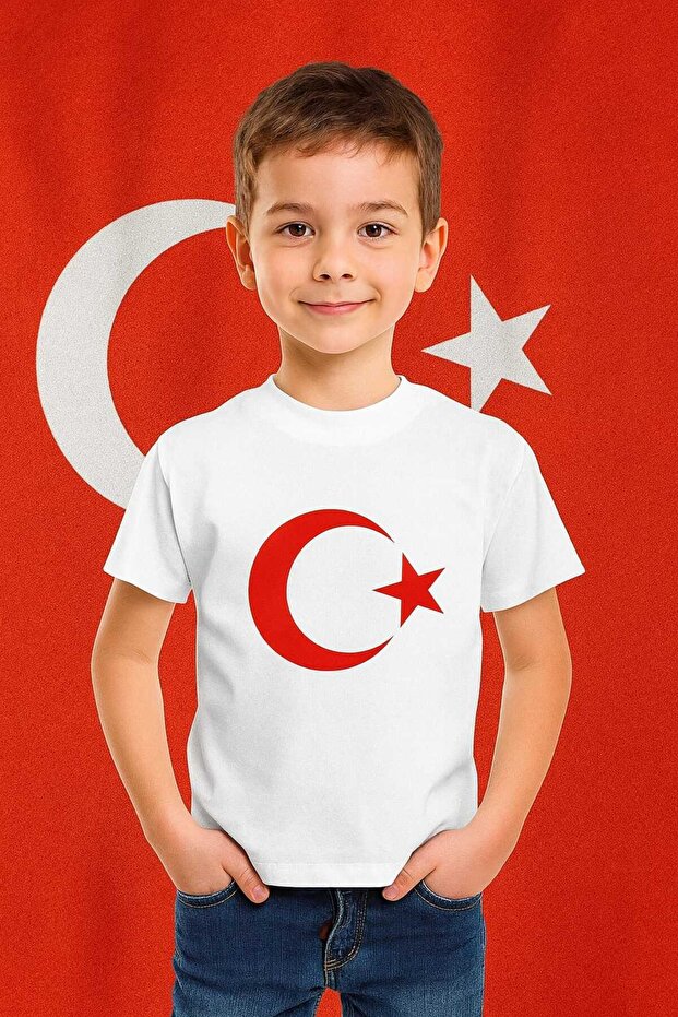 Children's T-Shirt with Turkish Flag Print