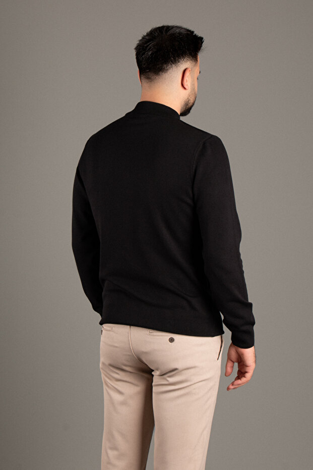 Erkek Siyah Basic Balıkçı Triko - 5