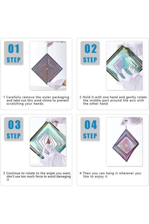 Rotating Spinner Colored Square Decor - 2