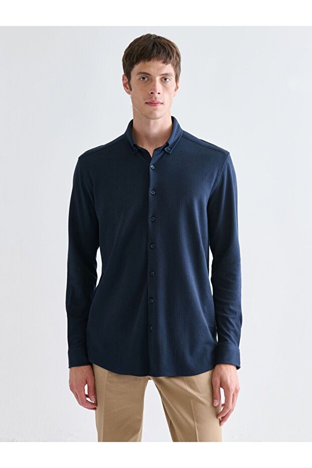 SOUTHBLUE Slim Fit Uzun Kollu Erkek Gömlek - 1