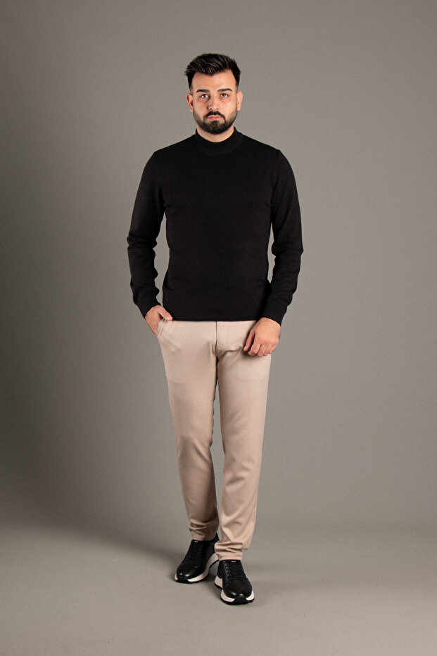 Erkek Siyah Basic Balıkçı Triko - 2