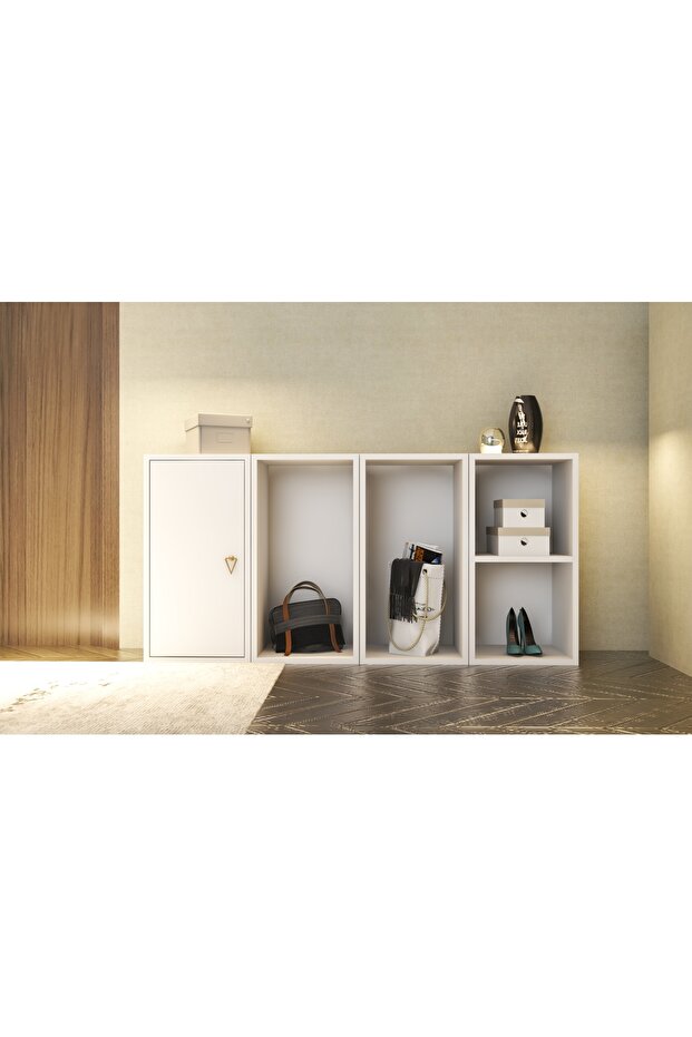 Çok Amaçlı ve Çok Fonksiyonlu Modern Kapaklı Ayakkabılık, Antre ve Hol Dolabı - 1