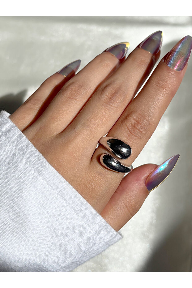 Women's Silver Color Spiral Ring