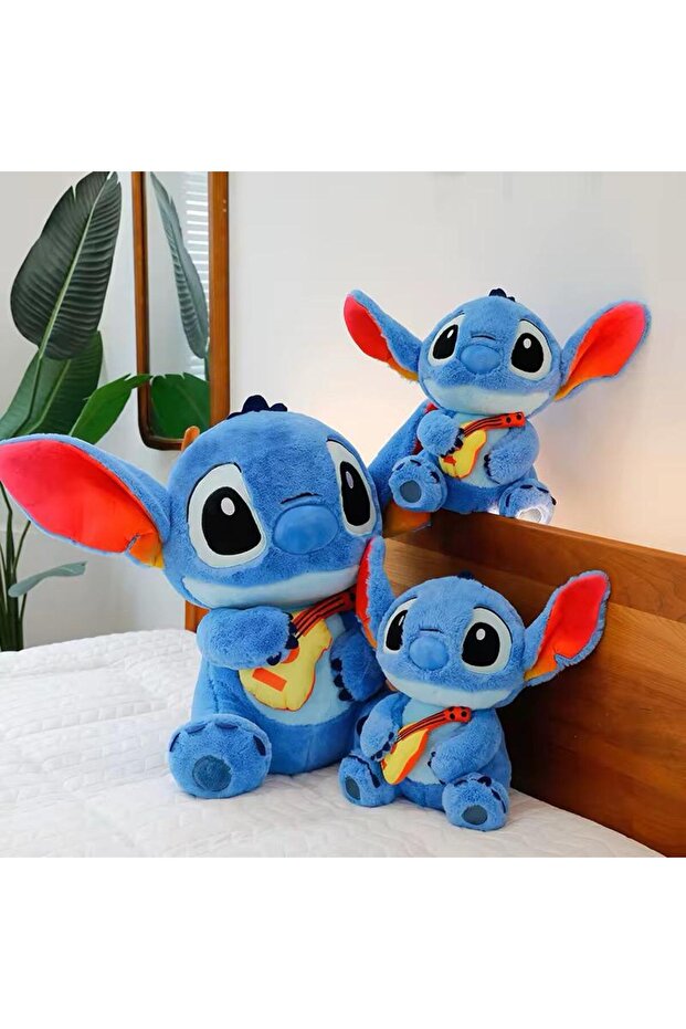 Stitch Peluş Oyuncak Dev Büyük Boy-Gitar Çalan Model - 3