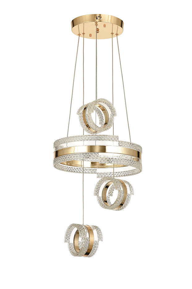 Savona 3 Lü Dimmer Kumandalı 3 Renk Ledli (SARI-BEYAZ-GÜN IŞIĞI) Modern Akrilik Avize -gold - 3