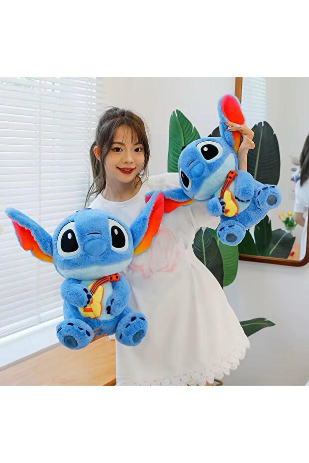 Stitch Peluş Oyuncak Dev Büyük Boy-Gitar Çalan Model - 4