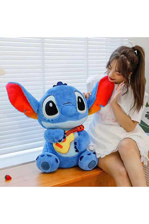 Stitch Peluş Oyuncak Dev Büyük Boy-Gitar Çalan Model - 6