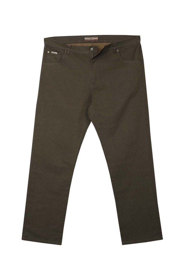 Plus Size Gabardine Trousers Printed Low Waist (Wide Comfortable Fit)