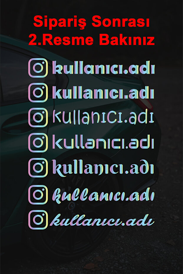 (2 Pieces) Instagram Username Sticker - Instagram Logo Sticker - Hologram Sticker - 20cm