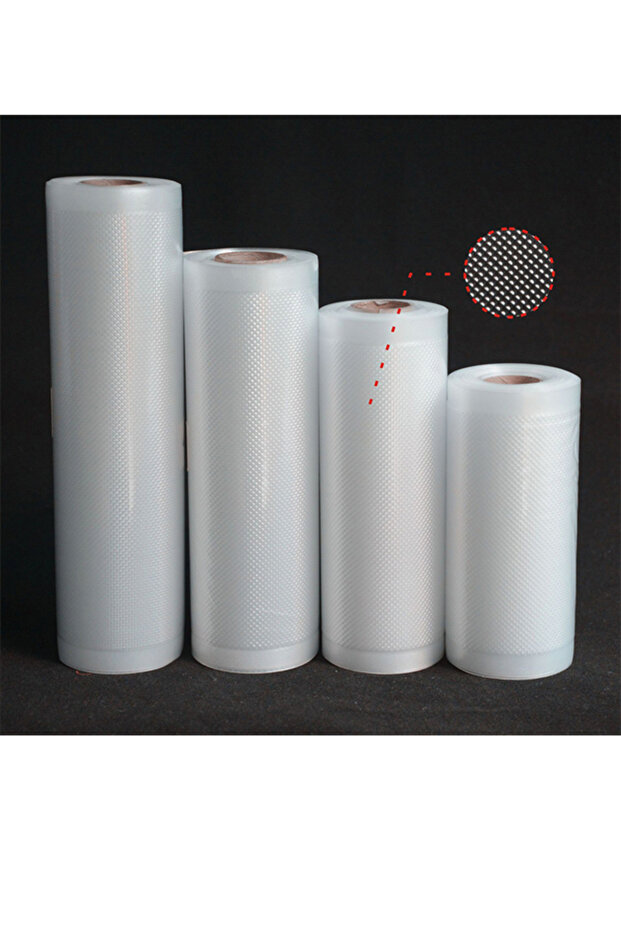 20cm X 5m (2 Adet) Rulo Tırtıklı Vakum Makinesi Poşeti Vakum Poşeti - 7
