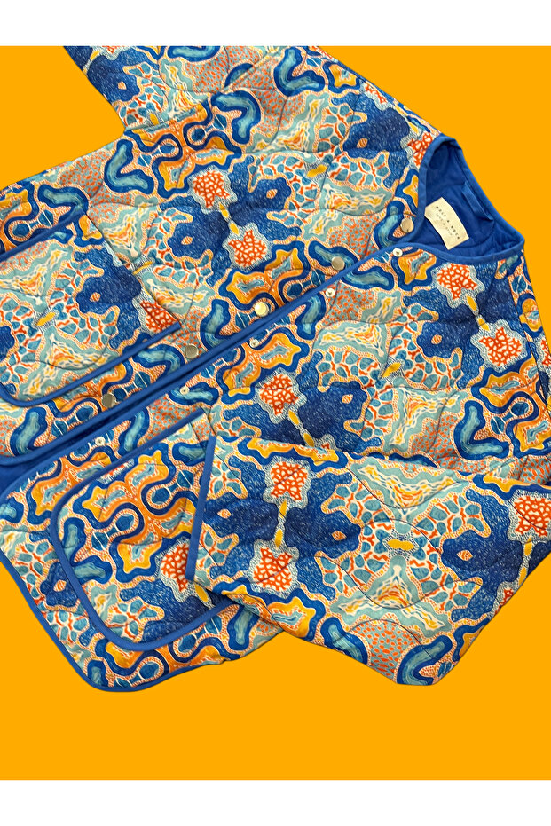 Renkli Kapitone Ceket - 5