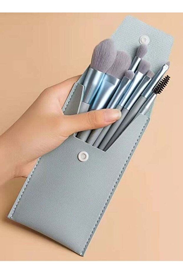 08 - PCS Makeup Brush Set (Blue) - 1