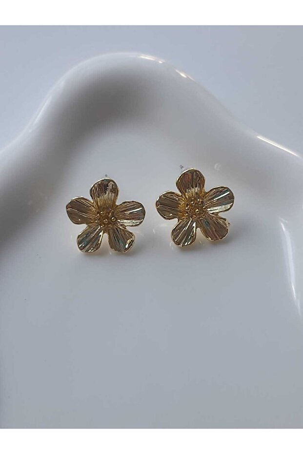 Mini gold cicek küpe - 2