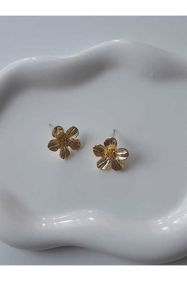 Mini gold cicek küpe - 4