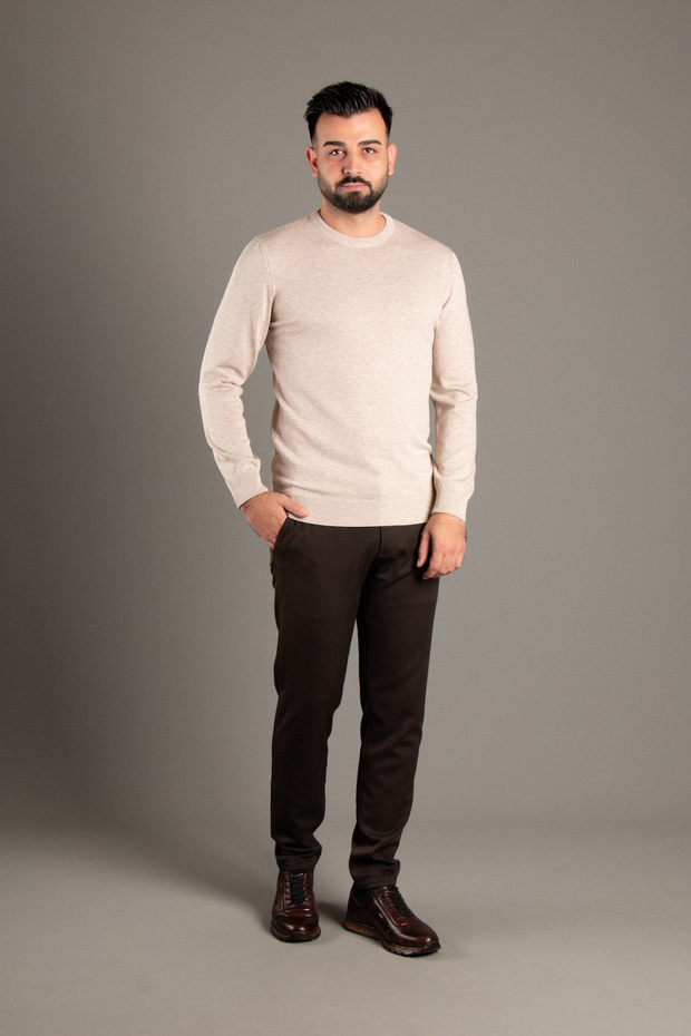 ERKEK BEJ BASİC O YAKA TRİKO - 2