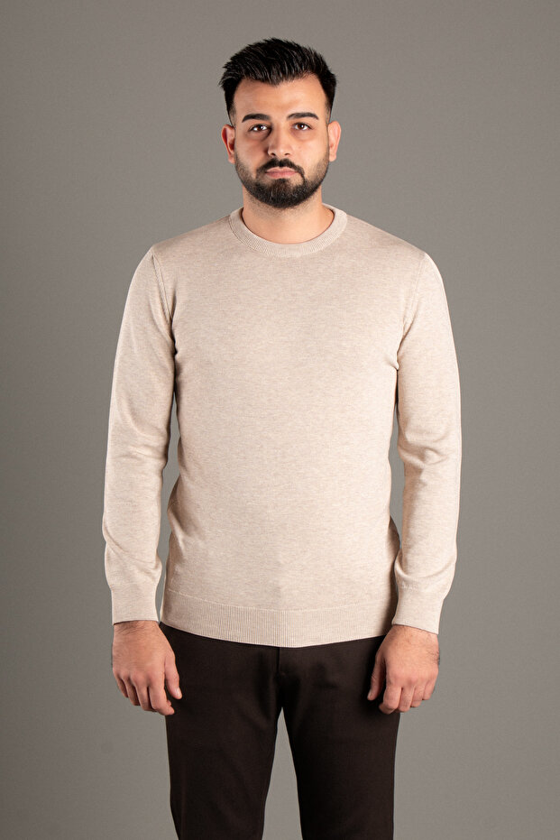 ERKEK BEJ BASİC O YAKA TRİKO - 4