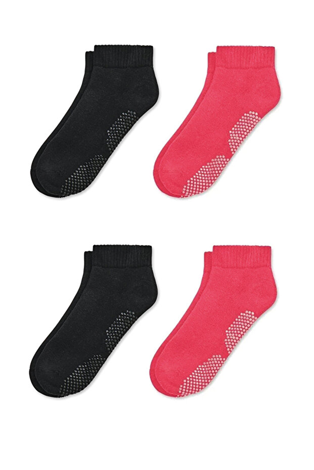4-Pack of Organic Cotton Pilates, Yoga and Dance Socks