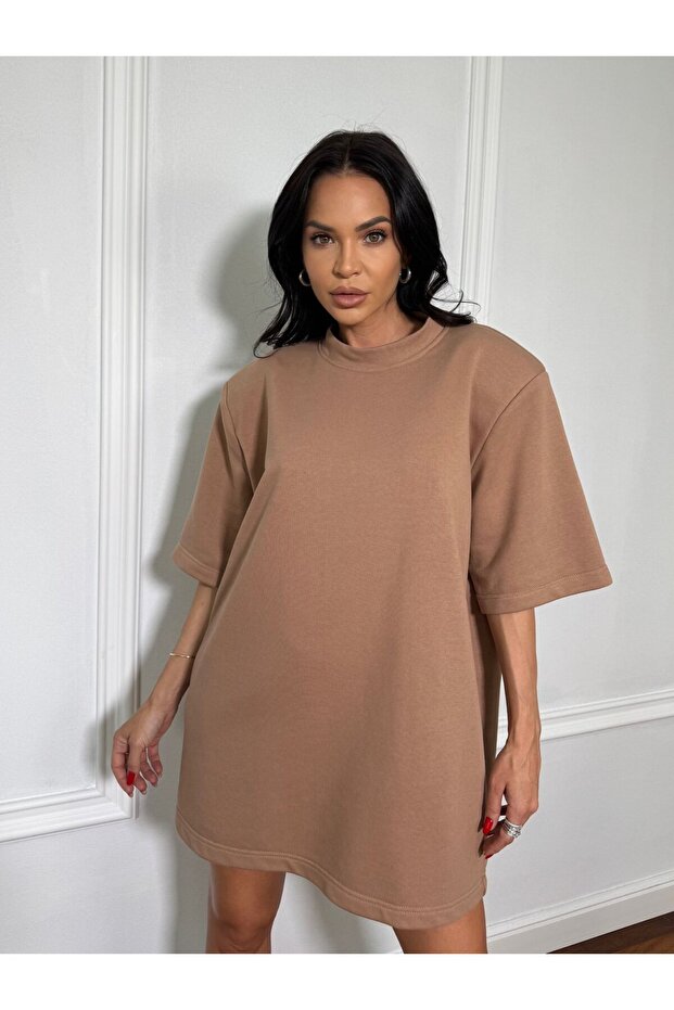 Tricou tip rochie oversized EIRINI, cu umeri structurați - 1