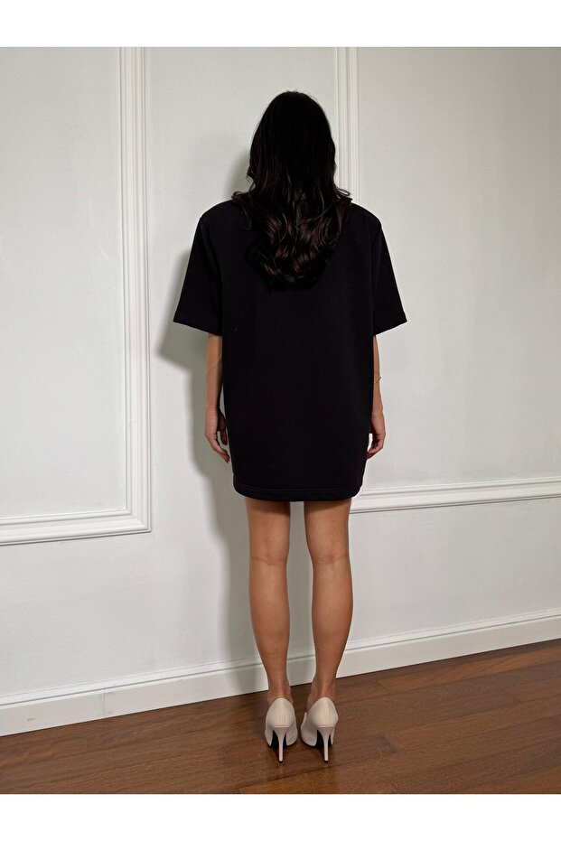 Tricou tip rochie oversized EIRINI, cu umeri structurați - 2