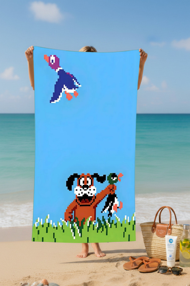 Duck Dog Patterned Cotton Beach Towel – Patterned Design - 3