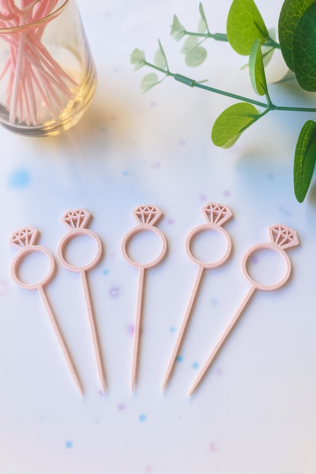 30Pcs Pink Ring Model Cupcake Picks-Ring Cake Decoration Supplies-Pink