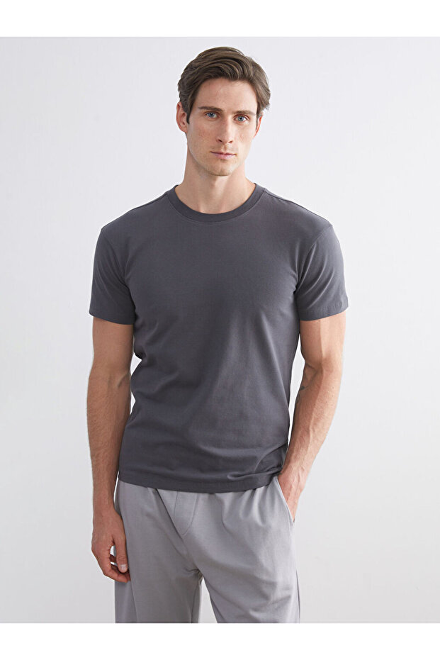 Mg Trend'En Gray Crew Neck Short Sleeve Men's Undershirt