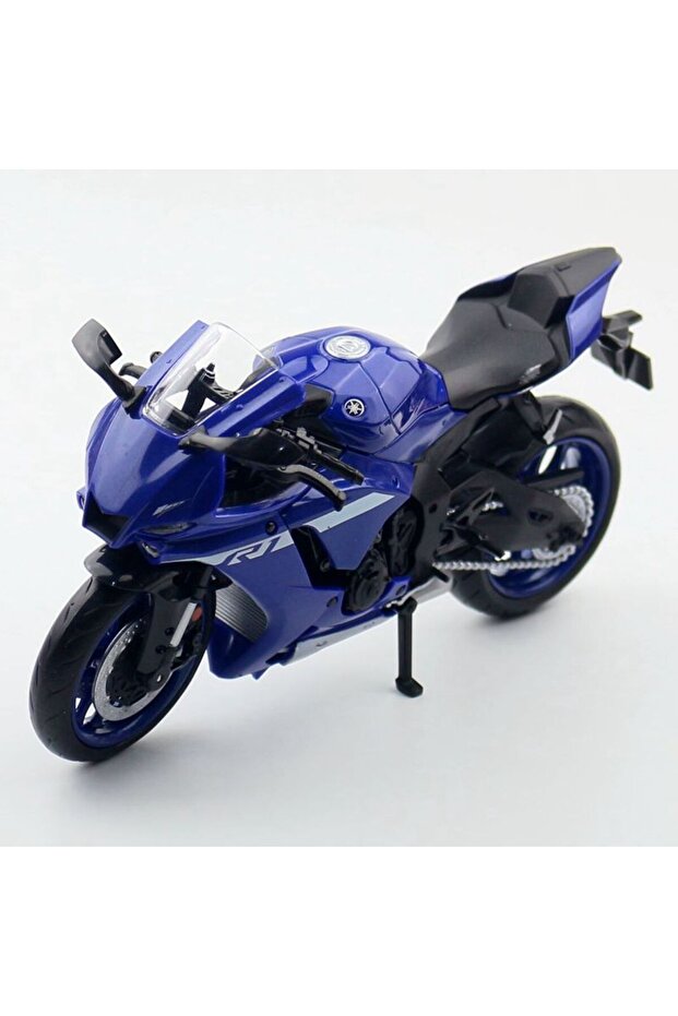 نموذج لعبة دراجة نارية ياماها YZF-R1M زرقاء بمقياس 1/12، مصنوعة من سبائك معدنية، نماذج محاكاة