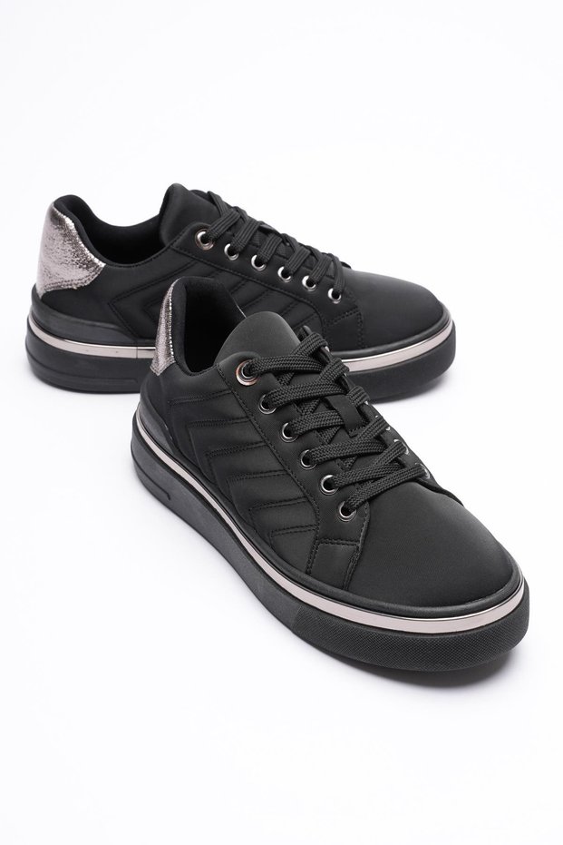 Women's Sports Shoes Nubuck Platinum Detailed Black Alira
