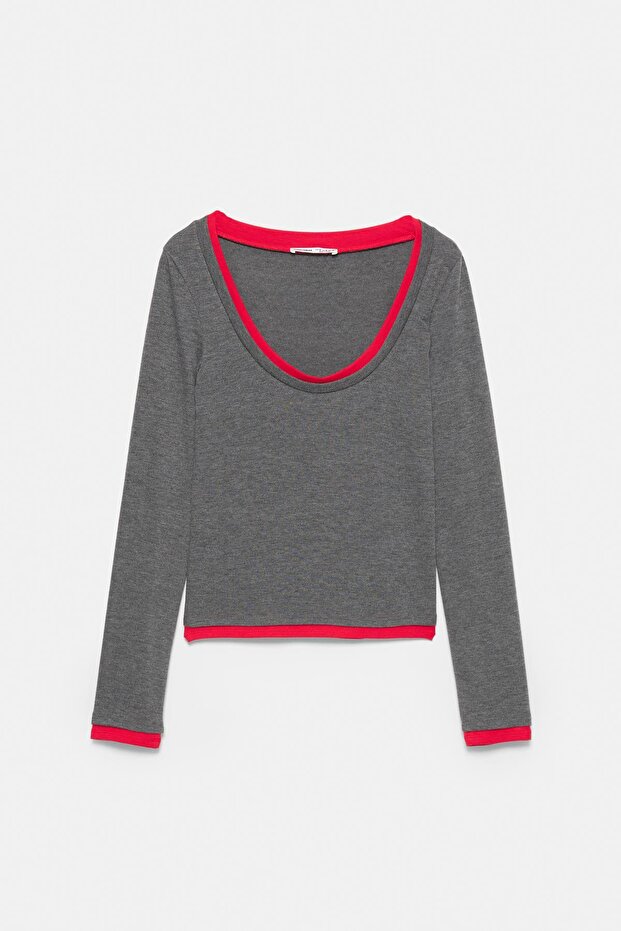 Çift katlı uzun kollu tişört - 6