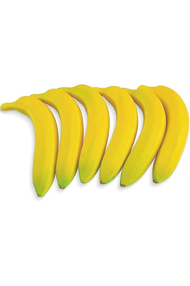 6Pcs Artificial Yellow Bananas Lifelike Simulation 1:1 Artificial Fruit Banana Artificial Fake Fruit