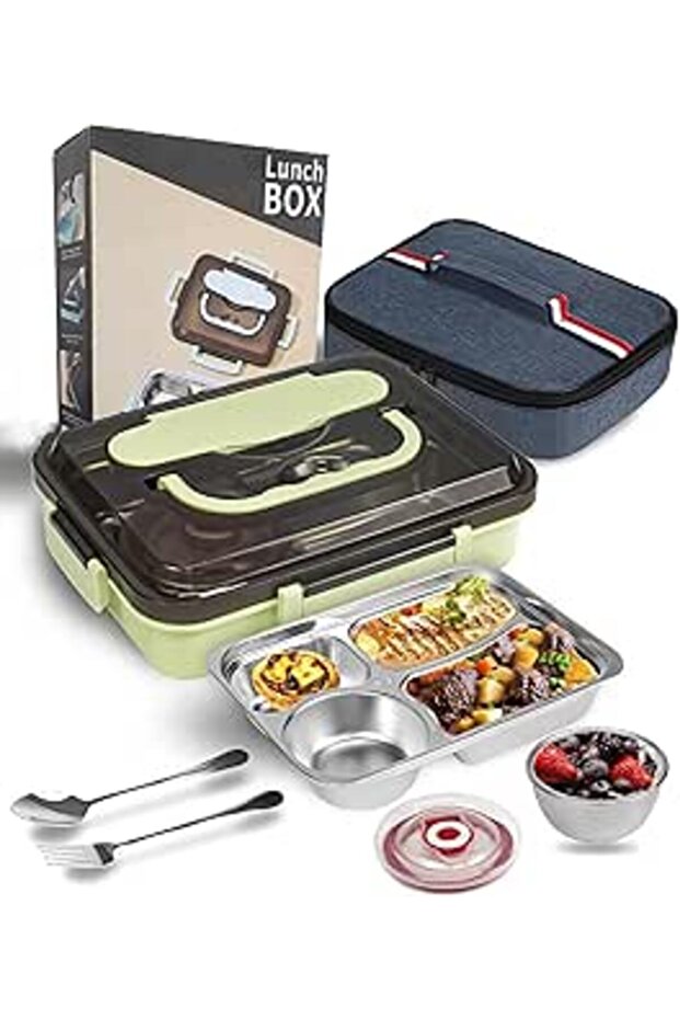 ORCHID M® Stainless Lunch Bento Box for Men Women - Stainless Steel Containers Lunch Box Kids - Del