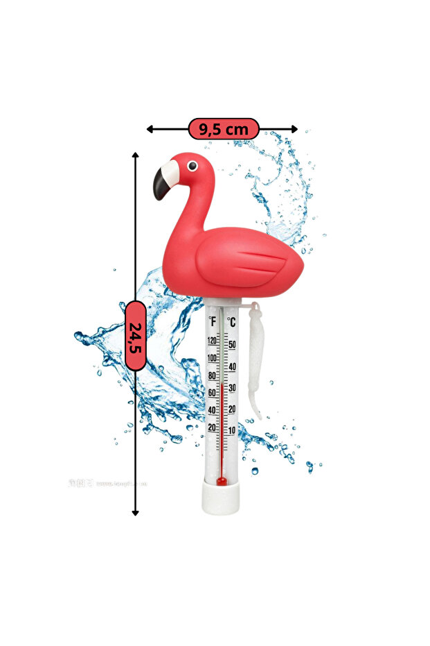 Flamingo Floating Thermometer for Pool, Hot Tub, Spa, Pool Float, 2 Scales - 5