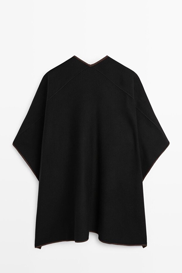 Kontrast detaylı triko panço - 8