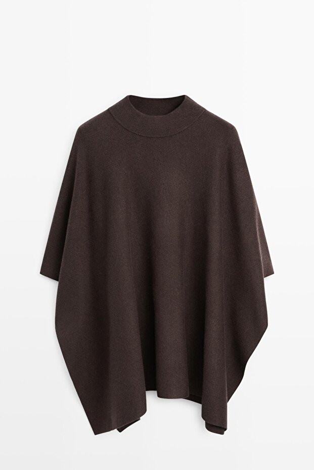 Dik yaka triko pelerin - 5