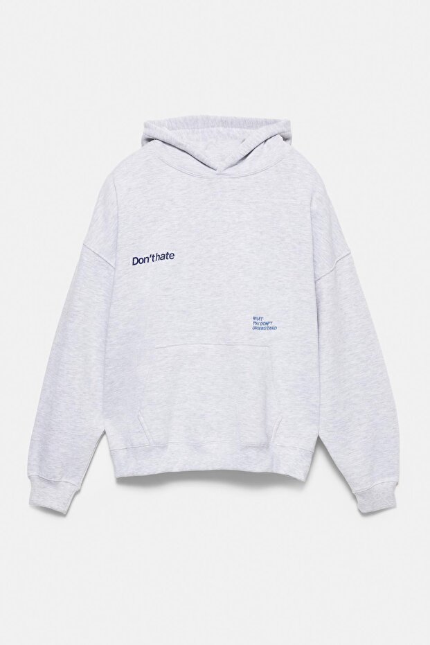 Kapüşonlu "Don't hate" sweatshirt - 6