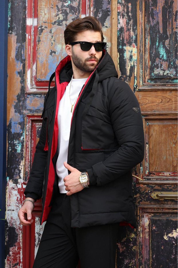 Hooded Flexible Lightweight Fabric Soft Parka Coat --1194--