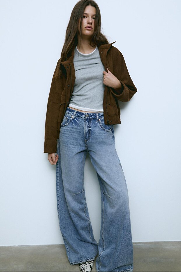 D94 relaxed fit geniş paça jean - 1