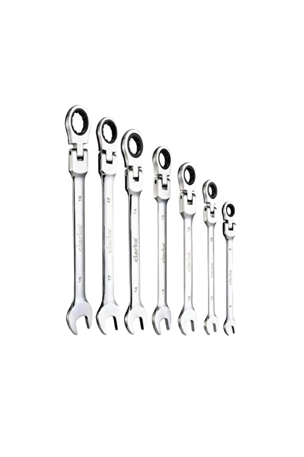 CRSSF7C COMB SPANNER SET RATCHET FLEXIBLE HEAD 8-19MM