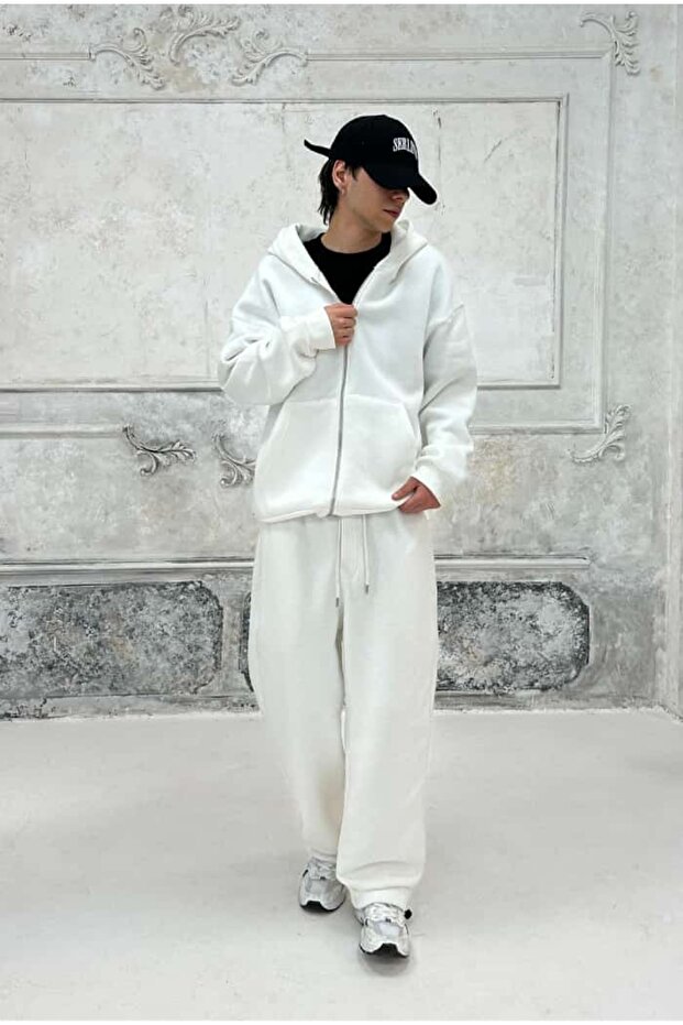 Kışlık-Basic Premium Ayarlanabilir Paça Baggy Eşofman - 5