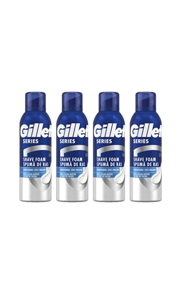 Set 4 x Shaving Foam 200ml with Cocoa Butter, Softening Effect, Moisturizing Formula, Alcoh - 1