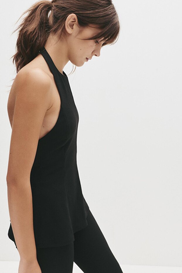 Peplum detaylı halter top - 4