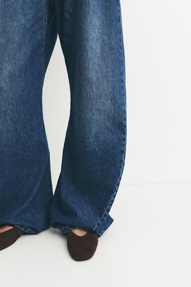 Barrel kesim orta bel jean - 5