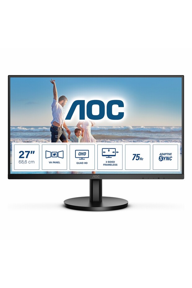 Q27B3MA 27" 75Hz 4Ms HDMI+DP WQHD FreeSync VA Vesa Monitör - 1