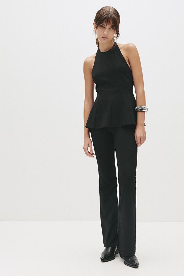 Peplum detaylı halter top - 3