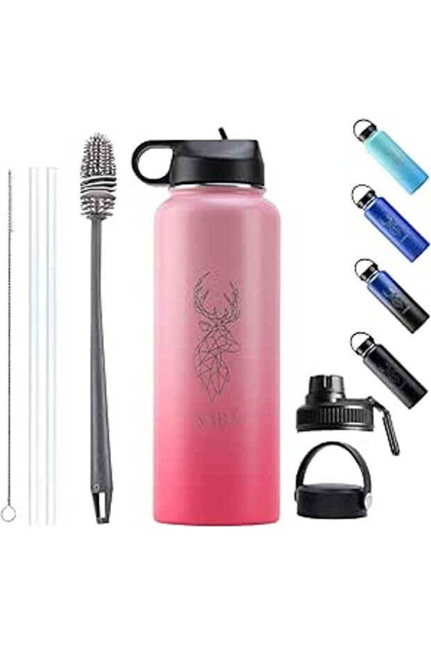 NABA Stainless Steel Water Bottle 1.2 Litre With a Wide Mouth -Double Wall Vacuum Flask Hot Insulate