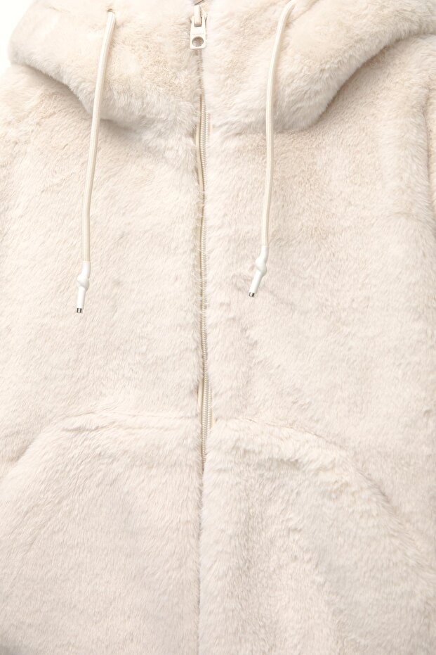 سترة فرو بغطاء للرأس - 7