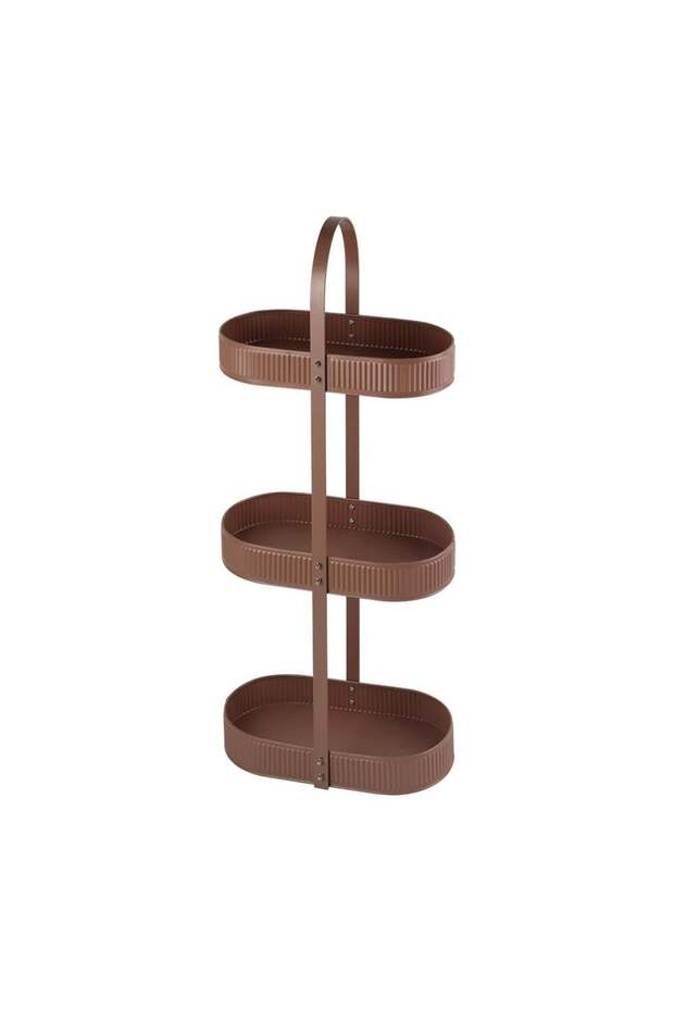 Mocha 3-Tier Multi-Purpose Storage Rack – Space-Saving Organizer for Kitchen & Bathroom - 3